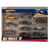 LR - Hot Wheels 10-Car Gift Pack and Corvette Showcase Sets New in Boxes