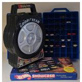 LR - Hot Wheels Showcase Set with 48-Car Carrying Case, Good Year Tire Case, Multiple Cars and Giftpack