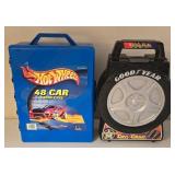 LR - Hot Wheels Showcase Set with 48-Car Carrying Case, Good Year Tire Case, Multiple Cars and Giftpack