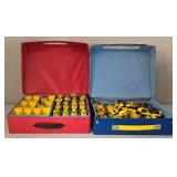 LR - Matchbox and Tara Toy 48-Car Cases with Construction Hot Wheels Collection