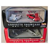LR - Hot Wheels Collector Corvette Showcase and 1957 Chevy 40th Anniversary Sets in Original Packaging