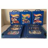 LR - Hot Wheels Carrying Case Lot with Folding 72-Car Case and Jeep Diecast Vehicles