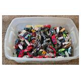 LR - Large Collection of Loose Used Hot Wheels Cars in Storage Bin