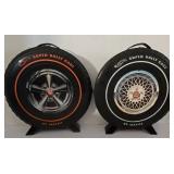 LR - Set of 5 Hot Wheels Tire-Shaped Carrying Cases and Revolving Car Dispenser