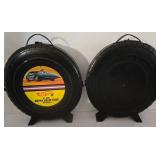 LR - Set of 5 Hot Wheels Tire-Shaped Carrying Cases and Revolving Car Dispenser