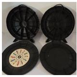 LR - Set of 5 Hot Wheels Tire-Shaped Carrying Cases and Revolving Car Dispenser