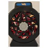 LR - Set of 5 Hot Wheels Tire-Shaped Carrying Cases and Revolving Car Dispenser