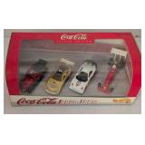 LR - Hot Wheels and Coca-Cola Collector Die-Cast Car Set Including Elvis Jailhouse Rock, Street Rods, and Special Editions