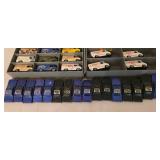 DR - Collection of 28 Vintage Diecast Vans and Sheriff SWAT Cars with Collector Case