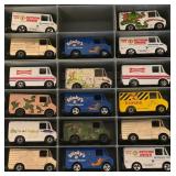 DR - Collection of 28 Vintage Diecast Vans and Sheriff SWAT Cars with Collector Case