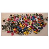 DR - Collection of Mini Die-Cast Cars, Trucks, and Planes in Storage Tin