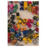 DR - Collection of Mini Die-Cast Cars, Trucks, and Planes in Storage Tin