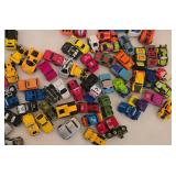 DR - Collection of Mini Die-Cast Cars, Trucks, and Planes in Storage Tin