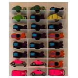 K - Pair of 2-Sided 48-Car Diecast Car Storage Cases with Assorted Cars