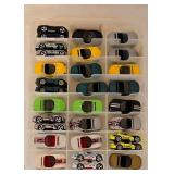 K - Pair of 2-Sided 48-Car Diecast Car Storage Cases with Assorted Cars