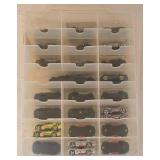 K - Pair of 2-Sided 48-Car Diecast Car Storage Cases with Assorted Cars