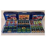 K - Hot Wheels Collection with 3 Carrying Cases and 6 Racks of Cars