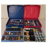 K - Hot Wheels and Matchbox Car Collection in Two 48-Car Carrying Cases