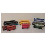 K - Collection of 9 Vintage Diecast Buses and Coaches Assorted Styles