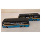 K - Collection of 9 Vintage Diecast Buses and Coaches Assorted Styles