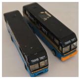 K - Collection of 9 Vintage Diecast Buses and Coaches Assorted Styles