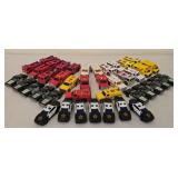 K - Collection of 32 Die-Cast Emergency Vehicles Including Police Cars, Fire Trucks, and Ambulances