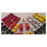 K - Collection of 32 Die-Cast Emergency Vehicles Including Police Cars, Fire Trucks, and Ambulances