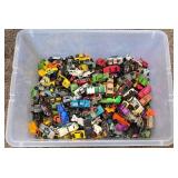K - Large Collection of Hot Wheels, Matchbox, and Other Diecast Cars in Plastic Bin