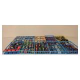 K - Large Collection of Diecast Toy Cars in Sorting Trays