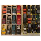 K - Large Collection of Diecast Toy Cars in Sorting Trays