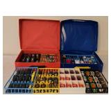 K - Lot of 3 Vintage 24-Car Carrying Cases with Assorted Die-Cast Toy Cars