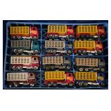 K - Lot of 3 Vintage 24-Car Carrying Cases with Assorted Die-Cast Toy Cars