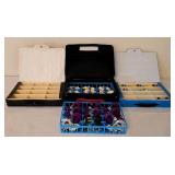 K - Lot of 3 Carrying Cases with Plasforest Cars and Trucks Collection