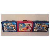 K - Set of 3 24-Car Carrying Cases with Assorted Die-Cast Toy Cars and Trucks