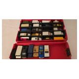 K - Vintage Miniature Car Collection with Carrying Cases and Avon Car Decanters