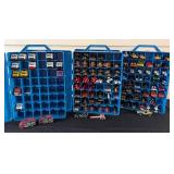 G - Vintage Hot Wheels Carrying Cases with Assorted Die-Cast Cars