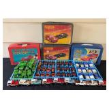 G - Vintage Diecast Car Collection with 4 Carry Cases and Assorted Cars