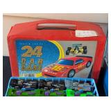 G - Collection of 3 Vintage Car Carry Cases with Assorted Toy Cars and Trucks