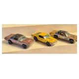Lot of 3 Vintage Hot Wheels Diecast Cars - 2 Custom T-Birds and 1 Mustang Stocker