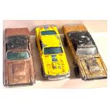 Lot of 3 Vintage Hot Wheels Diecast Cars - 2 Custom T-Birds and 1 Mustang Stocker