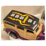 Collection of 5 Vintage Hot Wheels Woody Diecast Cars including Surf Beat