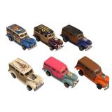 Collection of 5 Vintage Hot Wheels Woody Diecast Cars including Surf Beat