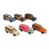 Collection of 5 Vintage Hot Wheels Woody Diecast Cars including Surf Beat