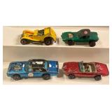 Set of 4 Vintage Hot Wheels Redlines Cars - Sir Rodney Roadster, Custom Firebird, Python, TNT Bird