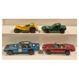Set of 4 Vintage Hot Wheels Redlines Cars - Sir Rodney Roadster, Custom Firebird, Python, TNT Bird