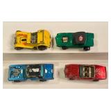 Set of 4 Vintage Hot Wheels Redlines Cars - Sir Rodney Roadster, Custom Firebird, Python, TNT Bird