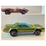 Set of 5 Vintage Red Lines Hot Wheels Cars - Light My Firebird, Sugar Caddy, Heavy Chevy