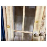 Rustic Farmhouse Hanging Bathroom Cabinet with Glass Doors