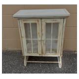 Rustic Farmhouse Hanging Bathroom Cabinet with Glass Doors