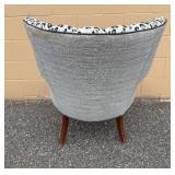 Vintage Queen Anne Style Arm Chair with Leopard Print Material